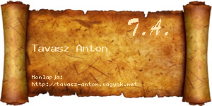 Tavasz Anton névjegykártya